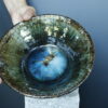 Shin'en handgemachte Keramikschale Saphirblau Wabi-Sabi