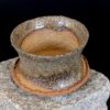 Tsuchi Morgentau handgefertigter Wabi-Sabi Whiskey Tumbler mit Rhein-Muschelglasur und Tropfeneffekten