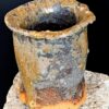 Große Wabi-Sabi Vase mit organischer Öffnung und Flechtenmuster