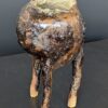 Sabi-Ashi Wabi-Sabi Vase Schrägansicht, drei Beine, Kintsugi-Goldring