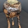 Sabi-Ashi Vase Profil, rost-rote Wolken und glänzendes Eisen